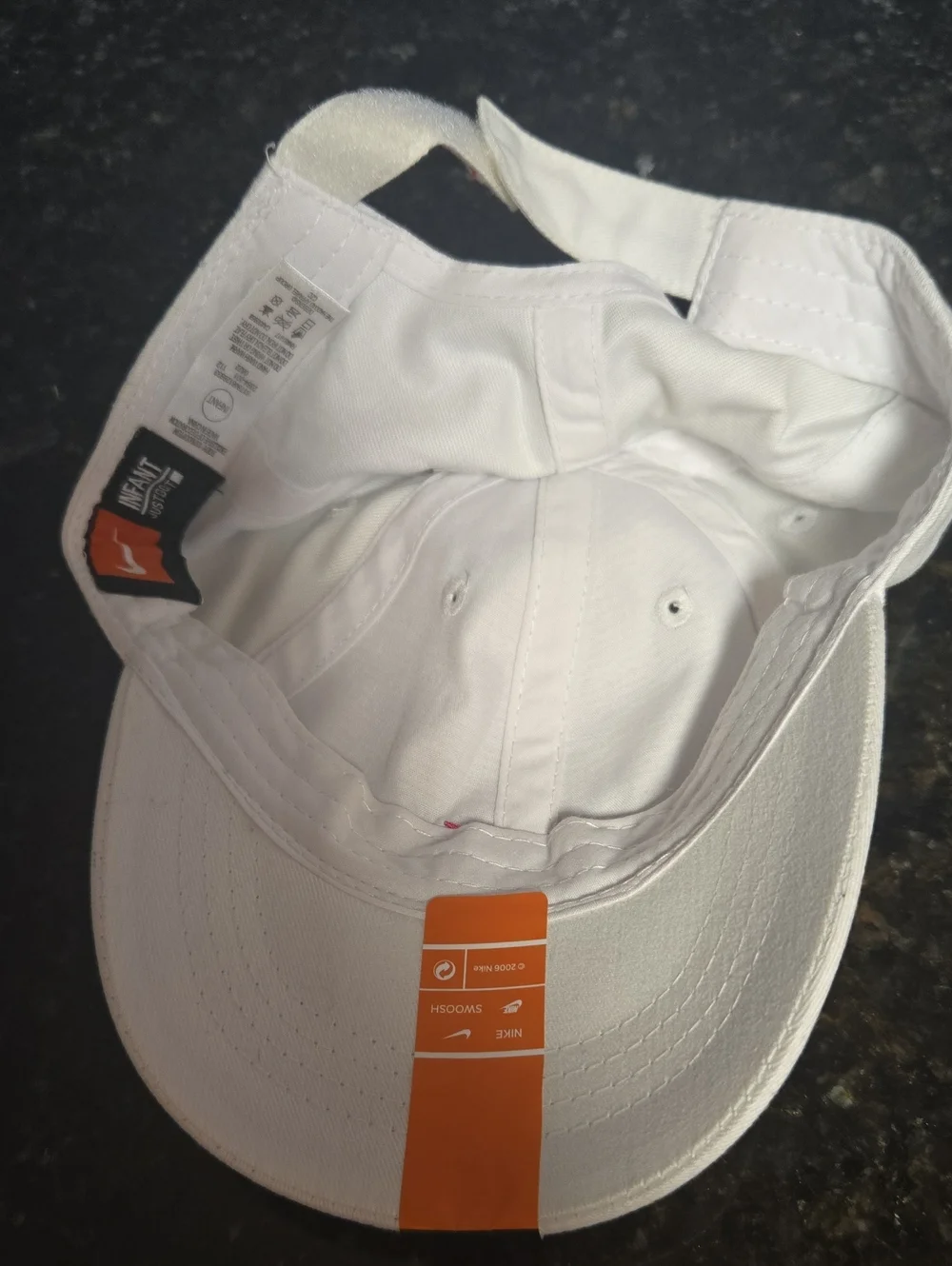Nike White Baseball Cap with Pink Swoosh – Infant Casual Hat